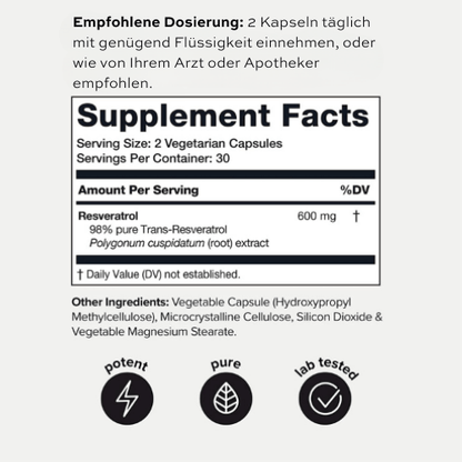 100% reines Resveratrol - Mindabolics - 
